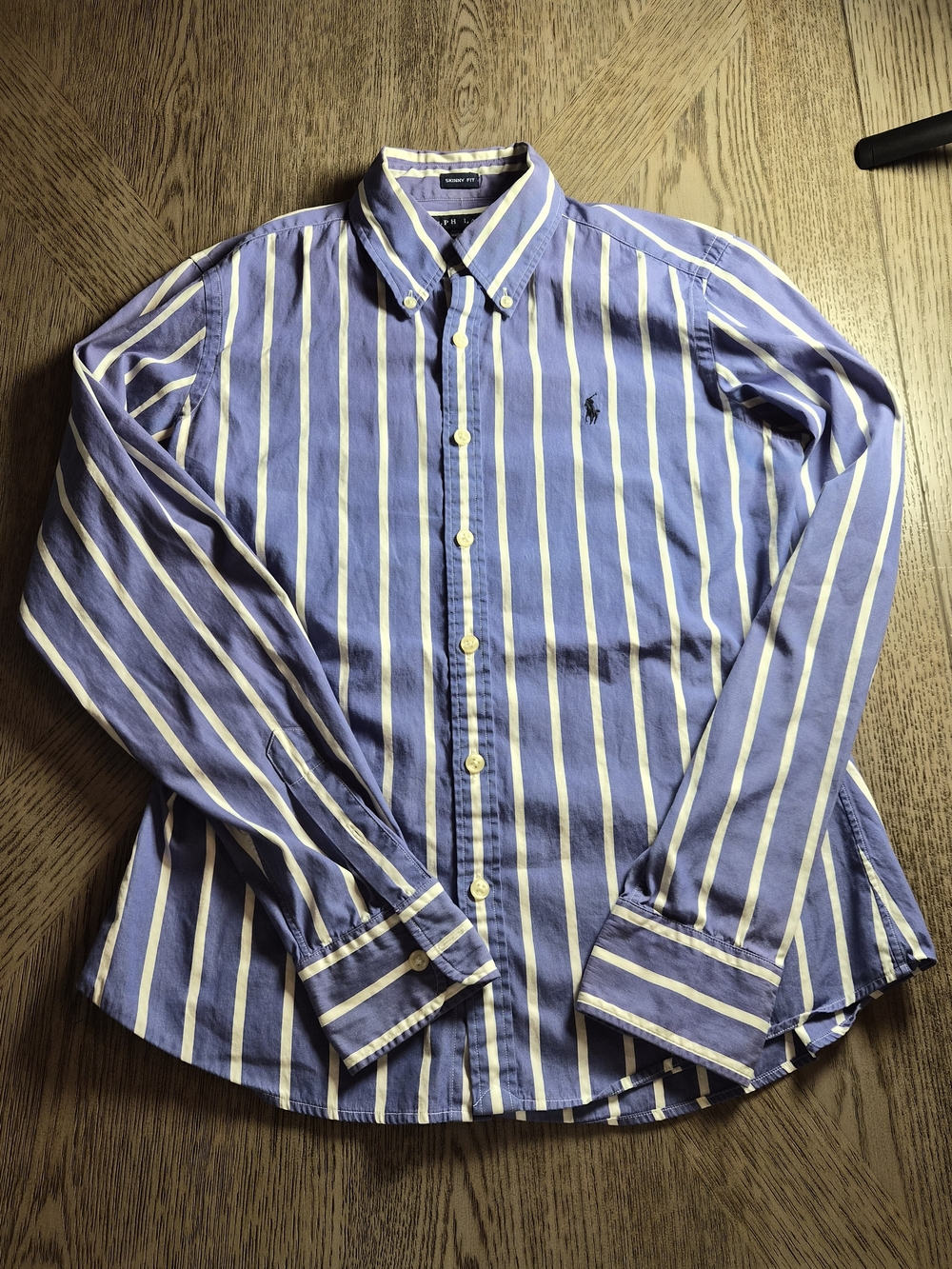 Ralph Lauren Blue & White Striped Button-Down Shirt